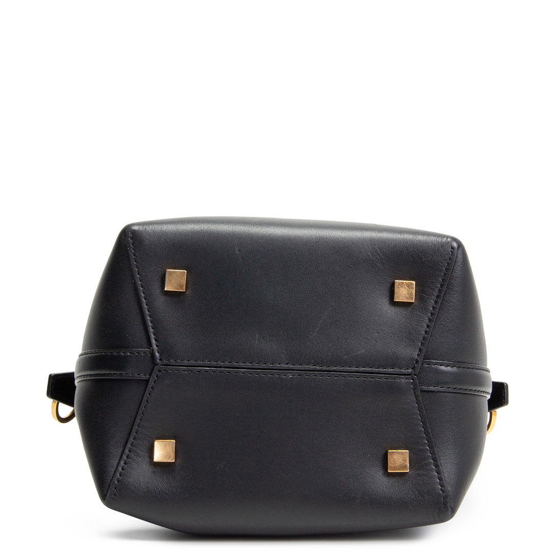 Saint Laurent LE 37 Pequeña bolsa de cubo negro