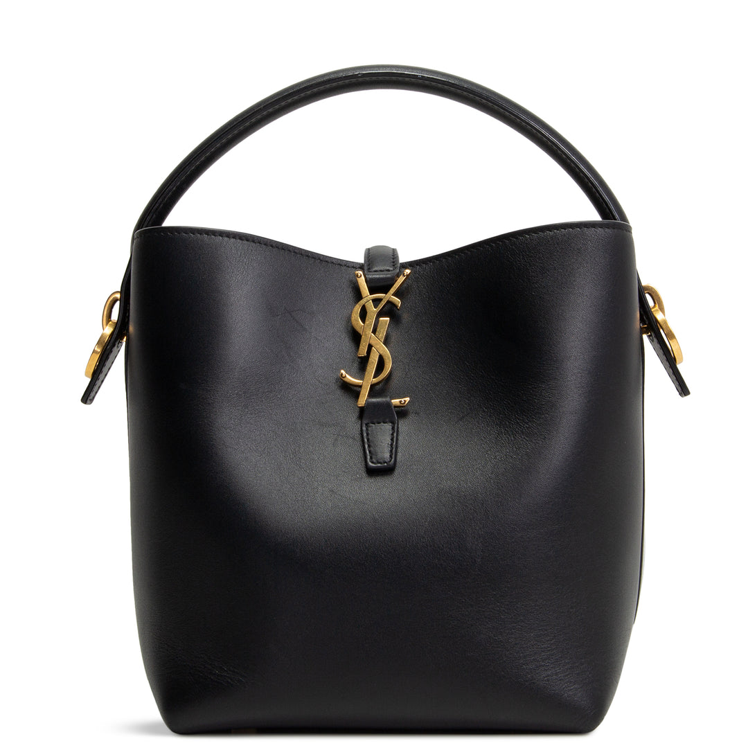 Saint Laurent LE 37 Pequeña bolsa de cubo negro