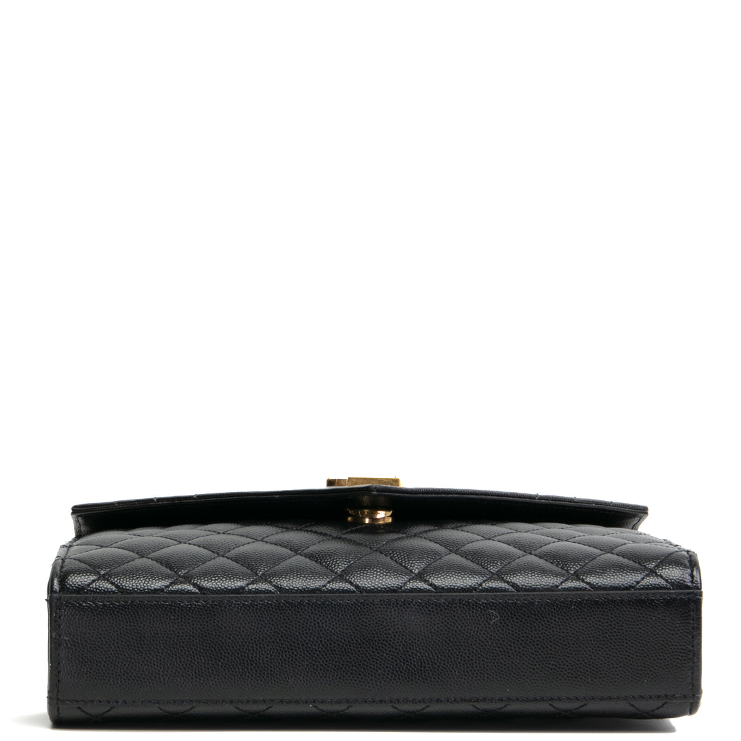 Saint Laurent Medium Tri -Quilt Sobres Shoulder - Negro