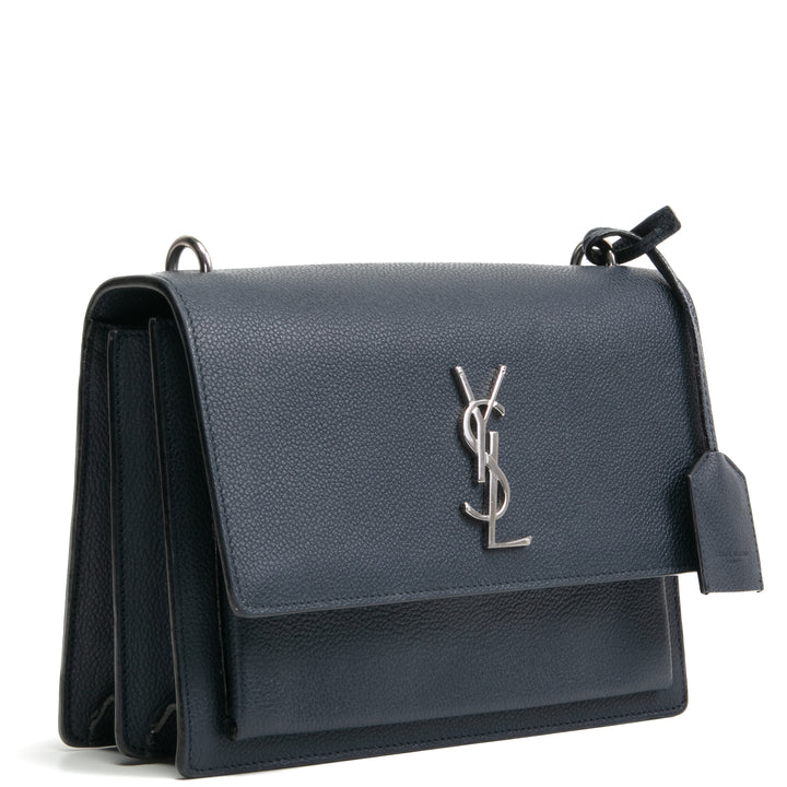 SAINT LAURENT Medium Sunset Satchel - Deep Marine (Navy)