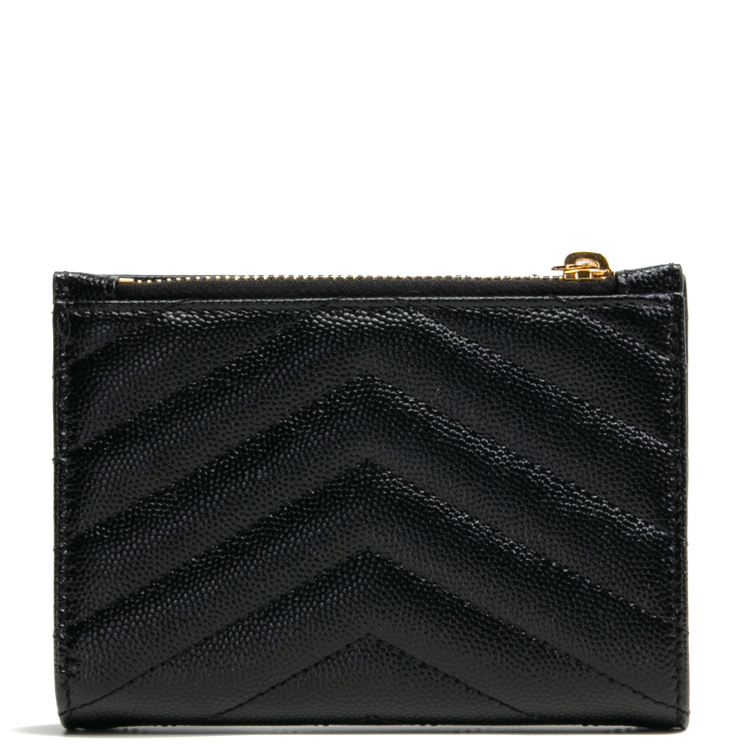 Saint Laurent Cassandra Bifold Compact Billet - Negro