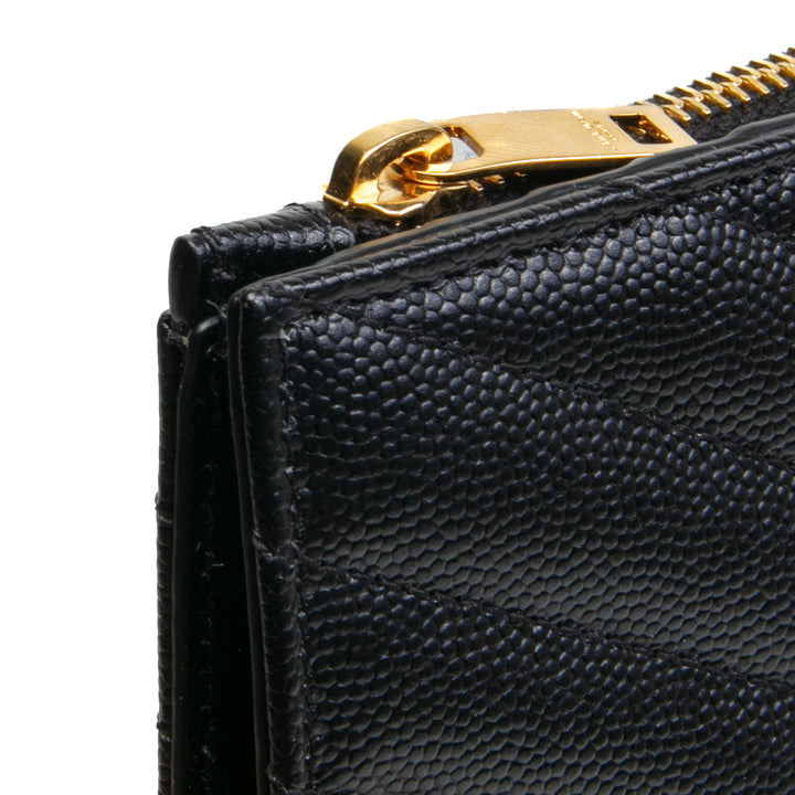 Saint Laurent Cassandra Bifold Compact Billet - Negro