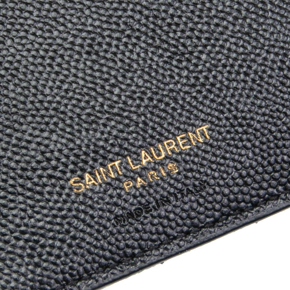 Saint Laurent Cassandra Bifold Compact Billet - Negro