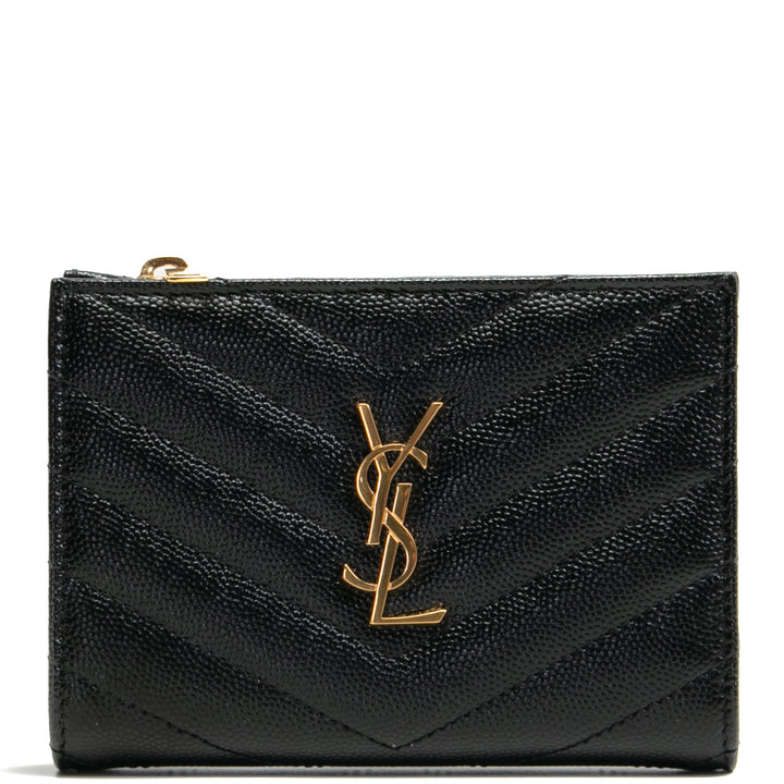 Saint Laurent Cassandra Bifold Compact Billet - Negro