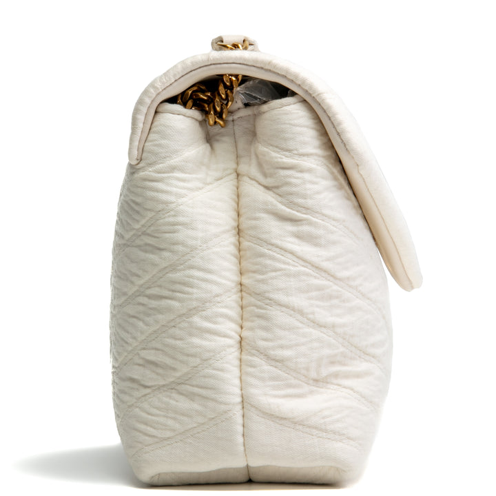 Saint Laurent Loulou Bolso de hombro - Crema